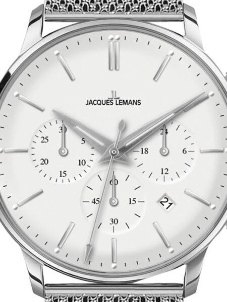 Jacques Lemans Nostalgie Chronograph with 24 Hour Sub-Dial and Mesh Bracelet #N-209C