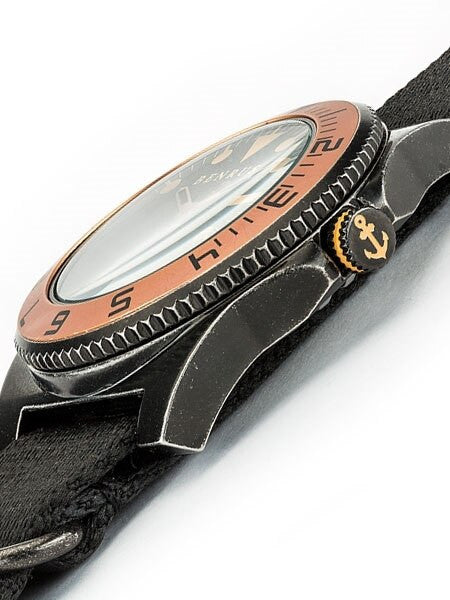 BENRUS 44mm Gun-Metal Stainless Steel, Military-Inspired Quartz H6 Watch #BR012E