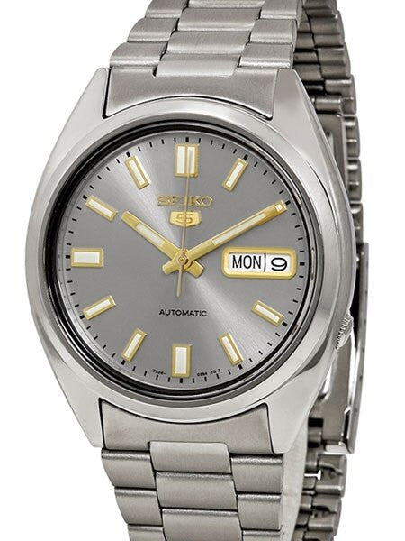 Seiko 5 Automatic Grey Dial Watch with Stainless Steel Bracelet #SNXS75