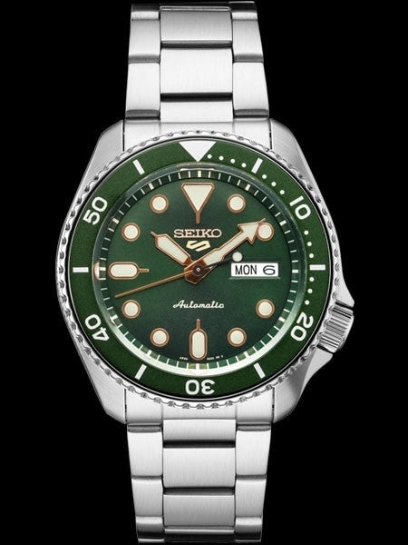 Seiko 5 Sports Automatic 24-Jewel Watch with Green Dial #SRPD63