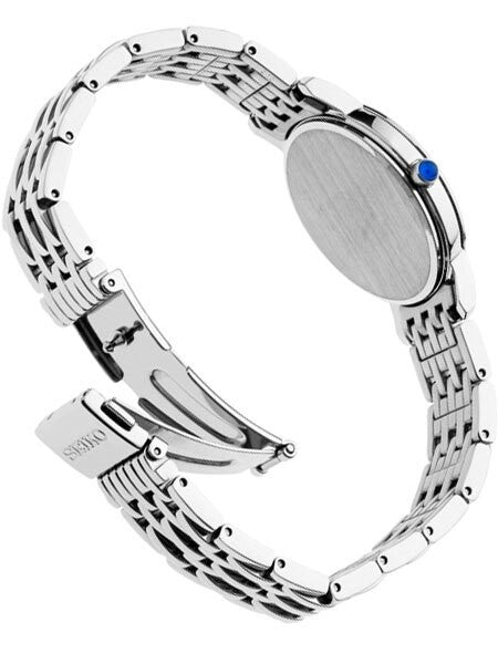 Seiko Solar Dress Watch with with Diamond Hour Markers, Mother of Pearl Dial #SUP397