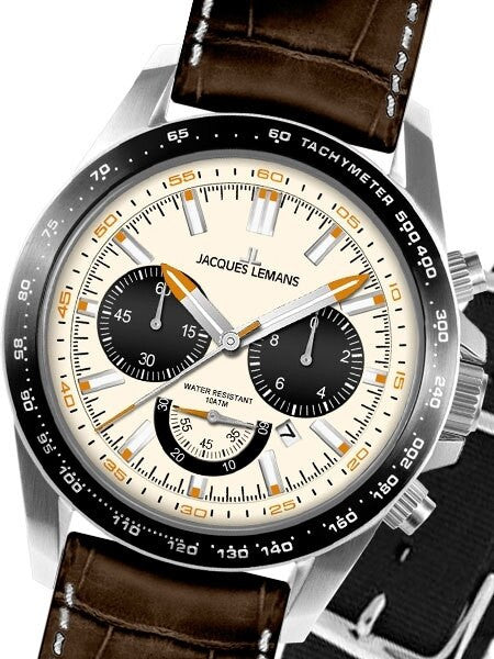 Jacques Lemans Liverpool 48MM Chronograph with Additional Nylon Strap #1-1756B