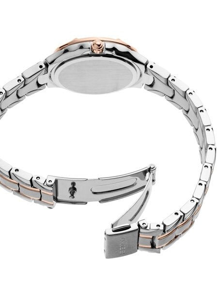 Seiko Women's Solar Dress Watch with 28 Diamonds and Mother of Pearl Dial #SUT374
