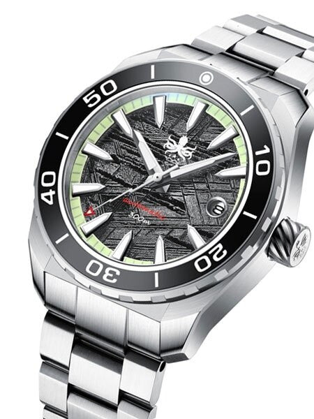 PHOIBOS Proteus 300-Meter Automatic Dive Watch with Meteorite Dial, AR Double Dome Sapphire Crystal #PY024F