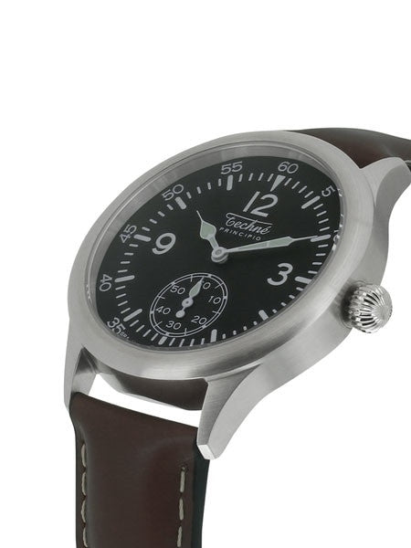 Techne 39.5mm Merlin Quartz Aviator Watch with Onion Crown and Small Seconds #246.061