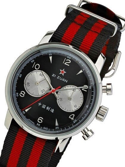 Scratch and Dent - Seagull 1963 Hand Wind Mechanical Chronograph with Black Dial #6488-2901B 2