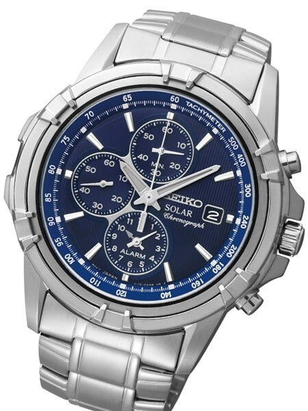 Seiko Essentials Solar Chronograph and Alarm with Blue Dial #SSC141