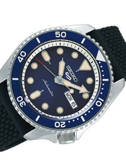 Seiko 5 Sports 24-Jewel Automatic Watch with Blue Dial and Silicone Strap #SRPD93