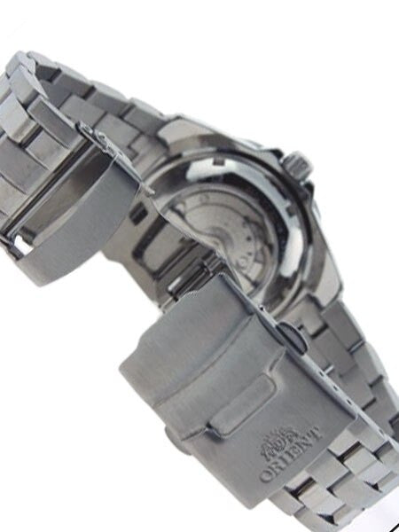 Planet Orient Orange 21-Jewel Automatic Power Reserve on a Bracelet #CFM00002B