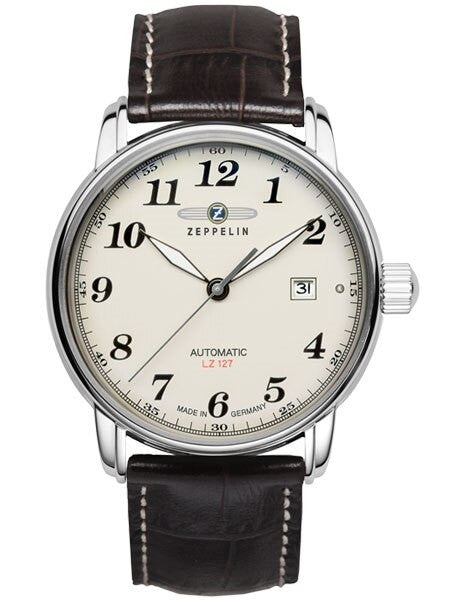 Graf Zeppelin Automatic, Cream Dial with Black Numerals and Date #7656-5
