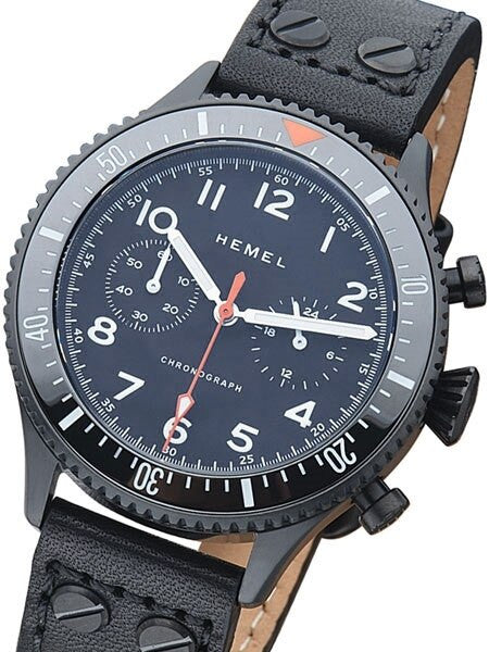 HEMEL Night Ops Quartz Chronograph Watch with Luminous Ceramic Bezel and Sapphire Crystal #HFNO3