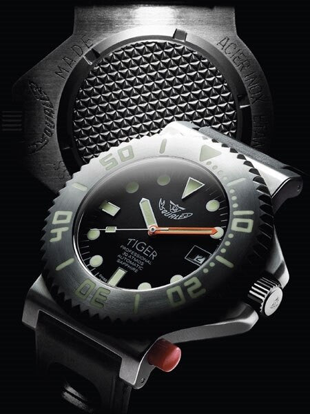 Scratch and Dent - Squale Tiger, Limited Edition Swiss Automatic 300 Meter Dive watch with Locking Bezel #Tiger-Black