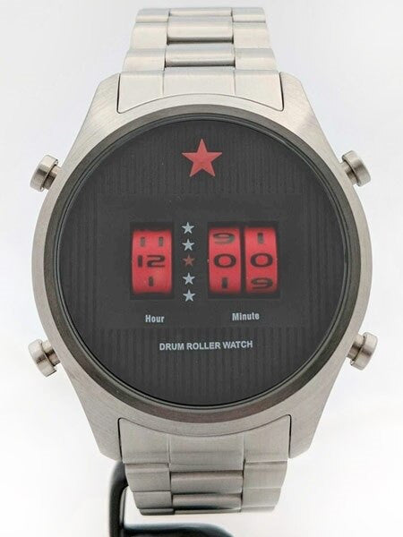 Red Star Quartz Drum Roller Watch with 44mm Case #8395G-B