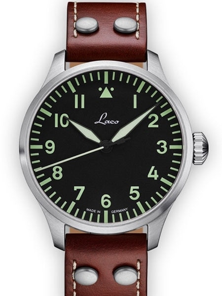 Laco 42mm Augsburg Type A Dial Automatic Pilot Watch, New Sapphire Crystal #861688