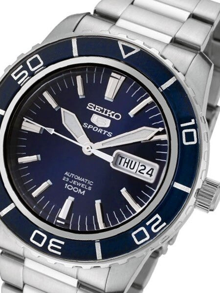 Seiko 41mm Sports 5, 23-Jewel Automatic Watch with Day and Date Window #SNZH53K1