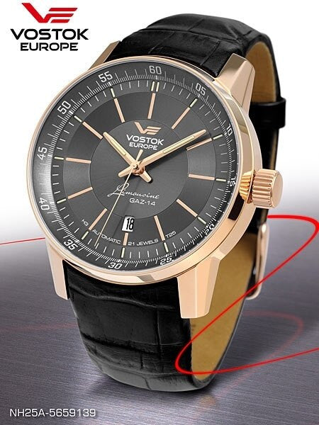 Vostok-Europe GAZ Limo Grey Dial Watch with Trigalight Illumination 5659139