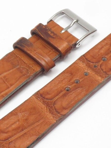 Handmade Italian Vintage Style Cognac Crocodile with Hand-Stitching #ML-900-VIN014