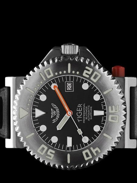Showroom Sample- Squale Tiger, Limited Edition Swiss Automatic 300 Meter Dive watch with Locking Bezel #Tiger-Black