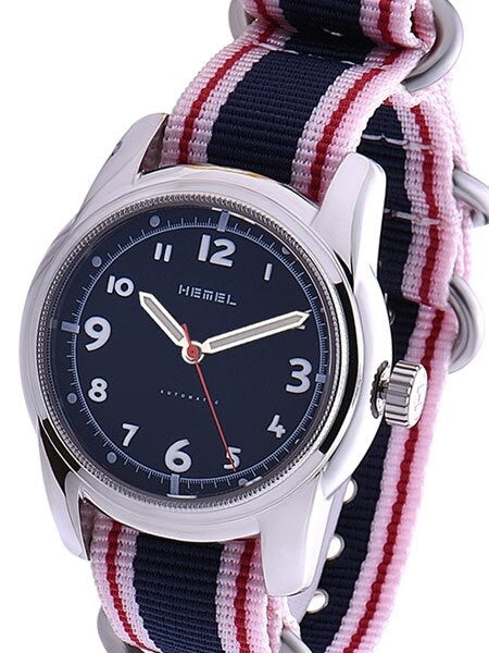 HEMEL Spear Automatic Military-Styled Watch with Matte Black Dial and Sapphire Crystal #HM4