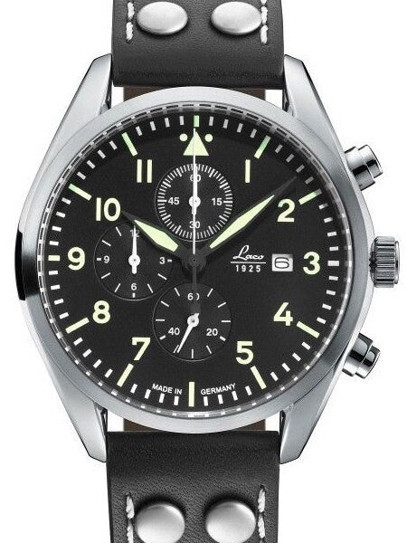 Scratch and Dent - Laco Trier Type C Dial Chronograph Watch with 12-hour Totalizer #861915