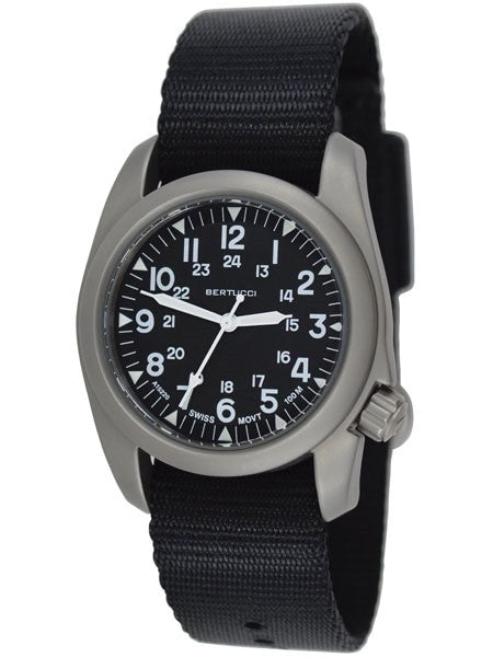 Bertucci A-2S Vintage with Swiss Movement, Black Dial, 40mm Stainless Steel Case #11500