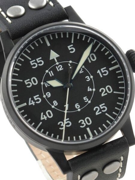 Laco Kassel Black PVD Quartz Pilot Watch with Sapphire Crystal #861793