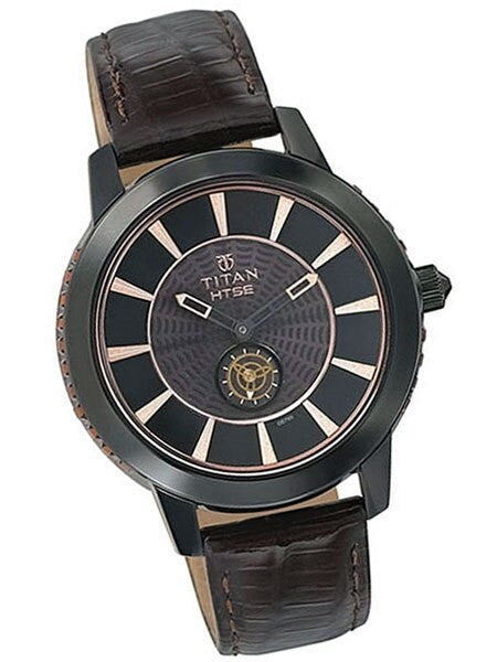 Titan HTSE Ladies Solar Powered Quartz Watch with Swarovski Crystals and Leather Strap #2523NL01