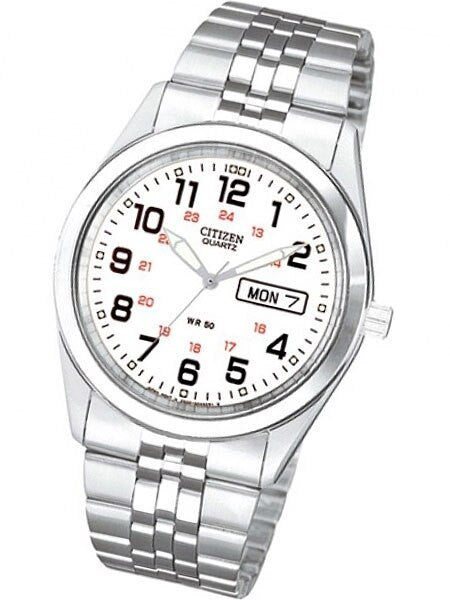 Citizen Railroad White Dial Quartz Watch with Stainless Steel Bracelet #BK3790-70A