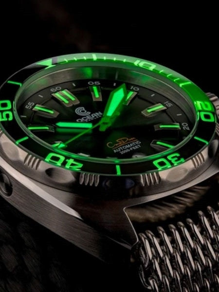 Ocean Crawler 600-Meter Core Swiss Automatic Dive Watch, with Luminous Sapphire Bezel Insert #1291