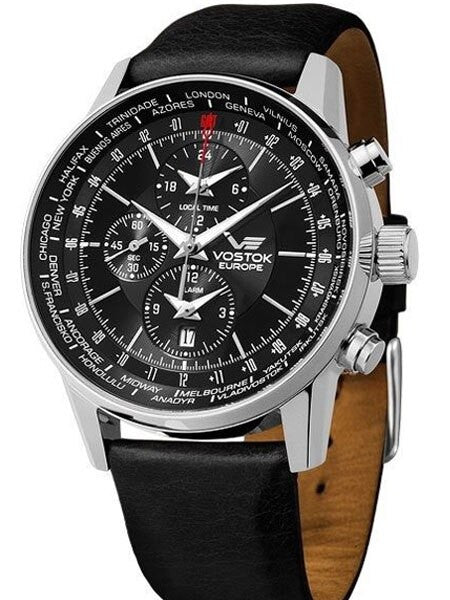 Vostok-Europe Gaz-Limo World-Time GMT Watch with Alarm #560A254