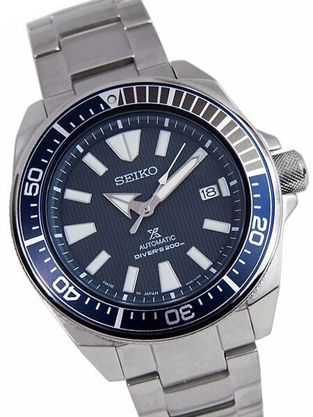 Seiko Samurai Prospex Automatic Dive Watch with Blue Dial and Bracelet #SRPB49J1