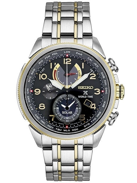 Seiko Prospex Solar Power World Time, Chronograph, Alarm Watch #SSC508