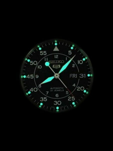 Scratch and Dent - Seiko 5 Military Black Dial Automatic Watch on Black Canvas Strap #SNK809K2