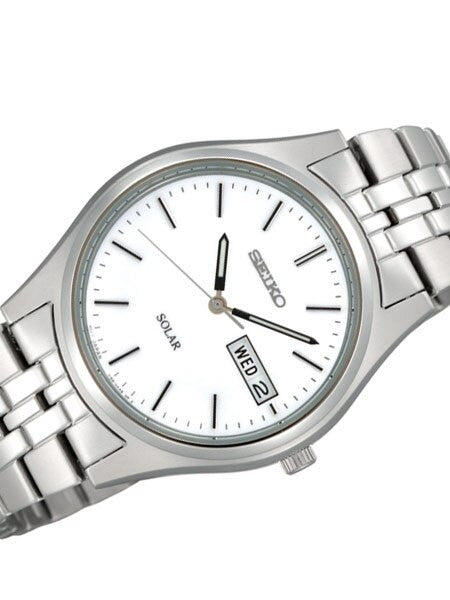 Seiko Core Series Solar Watch with 37mm Stainless Steel Case and Bracelet #SNE031