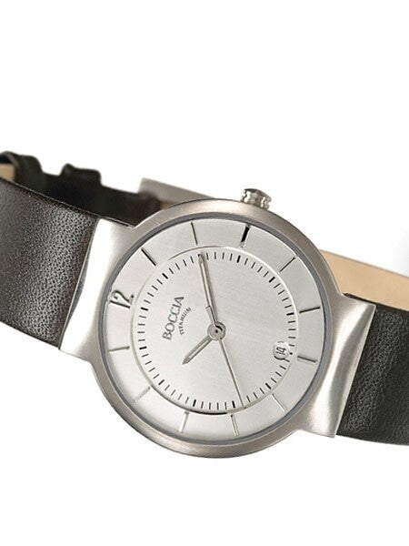 Boccia Ladies Quartz Watch with Titanium Case and Leather Band #3123-09
