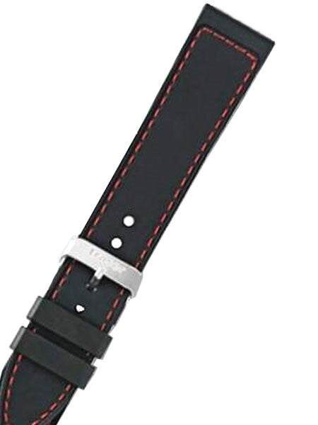 Traser OEM (22mm) Black Rubber Elite Red Watch Strap with Red Stitching #traser8ER