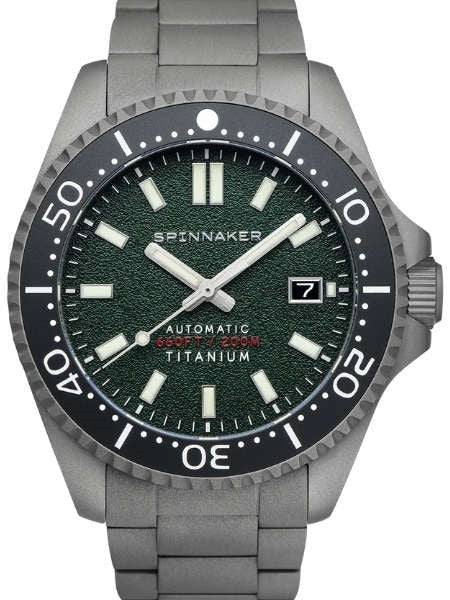 Spinnaker Tesei Titanium Automatic 200 Meter Dive Watch With Green Dial SP-5084-33