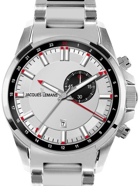 Jacques Lemans Liverpool Quartz GMT Watch with Alarm Funciton #1-1653E