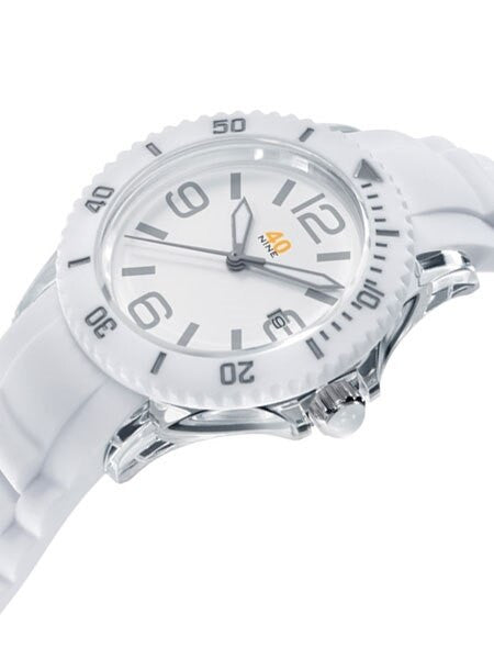 40Nine Clear Plastic 41.5mm Case with White Silicone Rubber Strap #40NINE03-ALLWHITE
