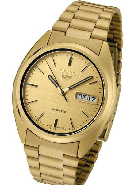 Seiko 5 Automatic Watch with Goldtone Case and Bracelet #SNXL72