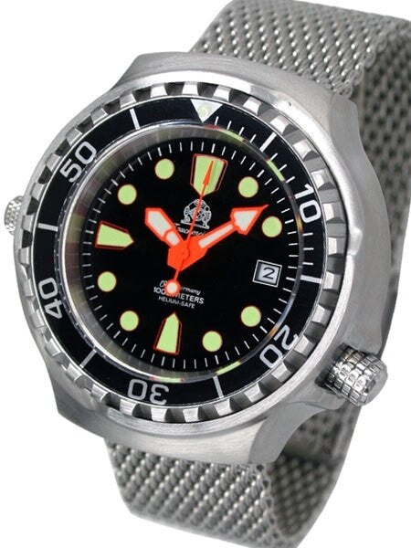 Tauchmeister Automatic, 1000m Dive Watch with Helium Release Valve and Sapphire Crystal #T0079MIL