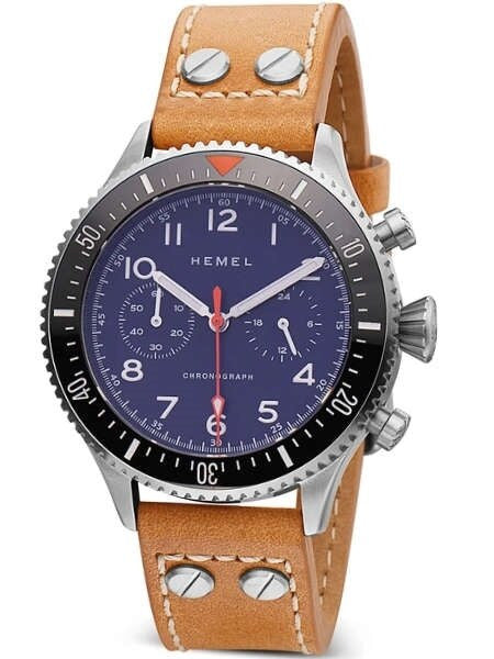 HEMEL Meca-Quartz Chronograph Watch with 60-Minute Ceramic Bezel and Sapphire Crystal #HF3NA