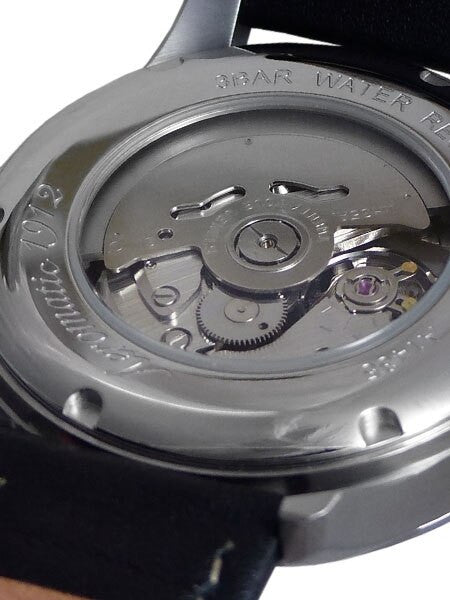 Aeromatic 1912 Retro Styled 24-Jewel Automatic Watch with Black Leather Strap #A1435A