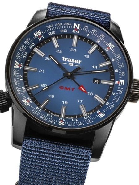 Traser P68 Pathfinder GMT Swiss Quartz Watch with Compass, AR Sapphire Crystal #109034