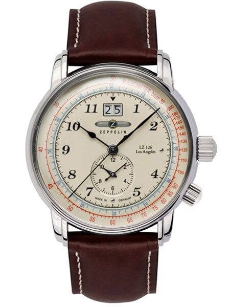 Graf Zeppelin Dual Time, Big Date Watch with Pulsometer Scale #8644-5