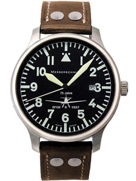 Messerschmitt Fliegeruhr Watch with Aviator Leather Strap #ME-42BF-109