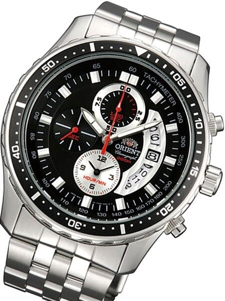 Orient Cayenne Sport Diver Chronograph Watch with Open Date Window and Tachymeter #TT0Q001B