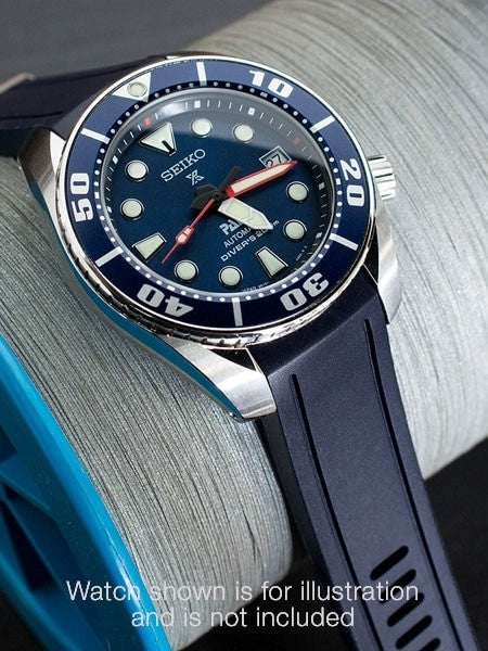Crafter Blue 20mm Curved-End Rubber Watch Strap for Seiko Sumo #CB02-B