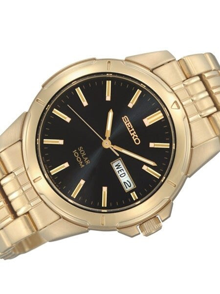 Seiko Core Series Solar Watch with 40mm Goldtone Case and Bracelet #SNE100