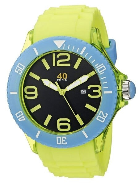40Nine Clear Plastic 46mm Case with Yellow Silicone Rubber Strap #40NINE02-WHITEPINK3